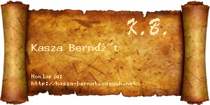 Kasza Bernát névjegykártya
